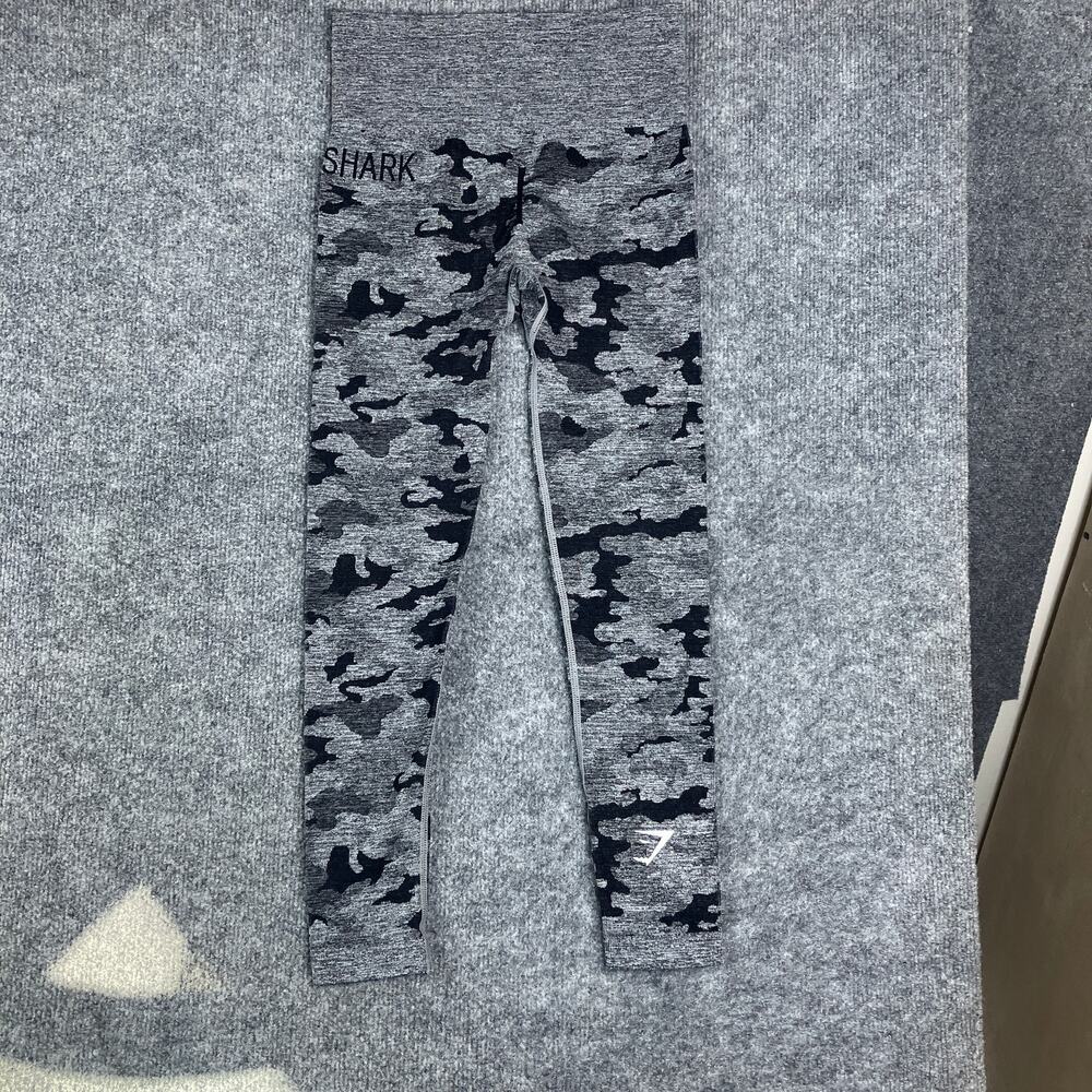 Gymshark Leggings Womens XS Gray Camo Seamless High Waist Stretch Workout